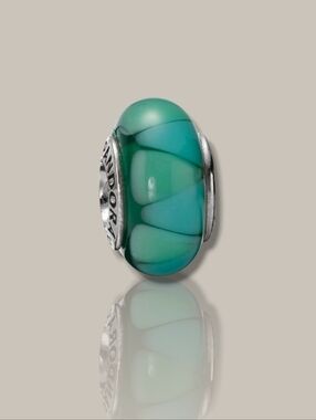 PANDORA Sterling Silver Captivating Green Murano Glass Bead Charm Retired